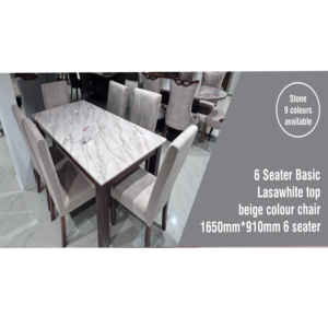 6 Seater Basic Lasawhite top beige colour chair