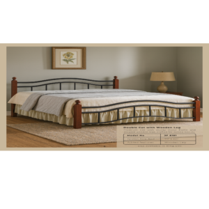 Double Cot with Wooden Leg JF 5151