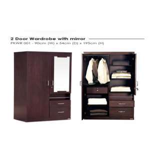 2 Door Wardrobe With Mirror PKWR 001