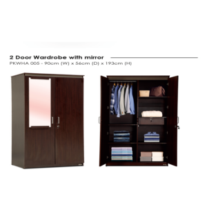 2 Door Wardrobe With Mirror PKWHA 005