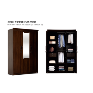 3 Door Wardrobe With Mirror PKWI 003